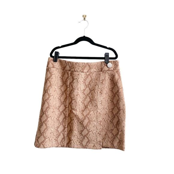Lucy Paris Snakeskin Mini Skirt Side Zip Kilt Style Women's M Stretch Faux Suede - Picture 2 of 10